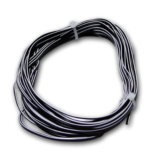 world-trading-net - 10m Zwillingslitze 0,14mm² Kupferlitze schwarzweiß von world-trading-net