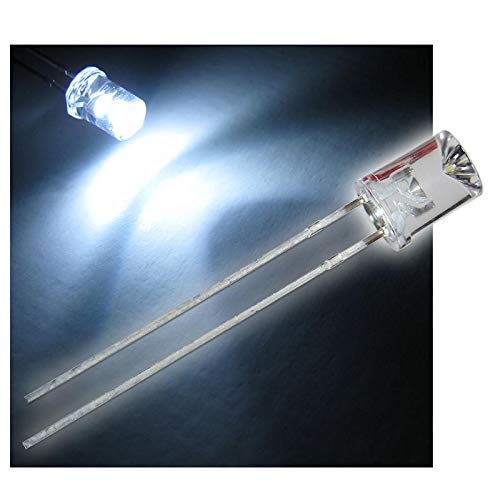 world-trading-net - 25x LED 5mm wasserklar Linse konkav - WEISS LEDs, Leuchtdiode, bedrahtet, Diode leuchtend, als Bauteil von world-trading-net