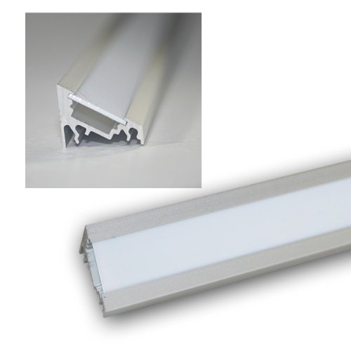 world-trading-net - 1m LED Winkel-Aluprofil 60° eloxiert Abdeckung weiß von world-trading-net
