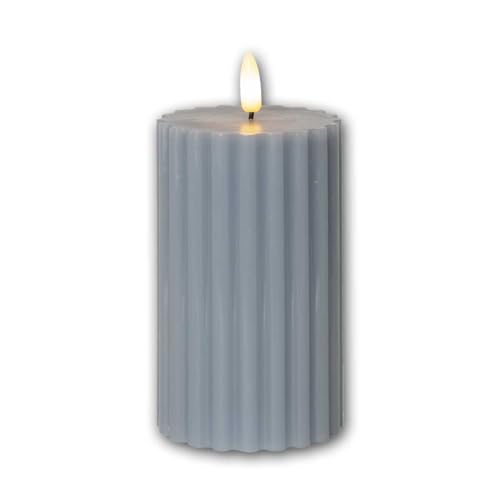 world-trading-net - 2er Set LED Stumpenkerzen "STRIPE", Höhe 15cm, Durchmesser 7,5cm, blau, Timer, 3D Flamme world-trading-net - 2er Set LED Stumpenkerzen "STRIPE", Höhe 15cm, Durchmesser 7,5cm, blau, Timer, 3D Flamme von world-trading-net