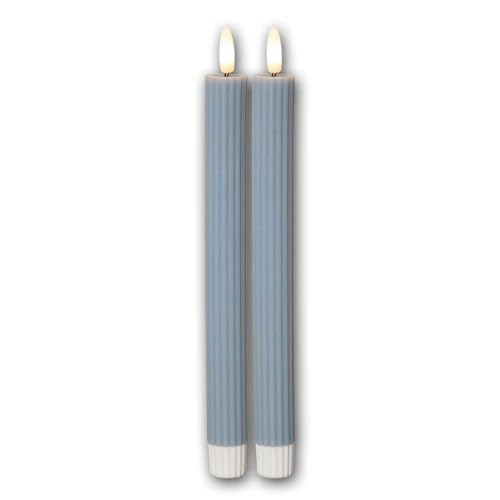 world-trading-net - 4er Set LED Stabkerzen "STRIPE", Höhe 25cm, Durchmesser 2,1cm, Farbe blau, Batteriebetrieb, Timer von world-trading-net