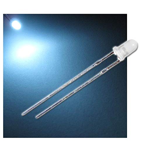 world-trading-net - 50 LEDs 3mm diffus pur-weiß Typ WTN-3-3100pw, Leuchtdiode, bedrahtet, Diode leuchtend, als Bauteil von world-trading-net