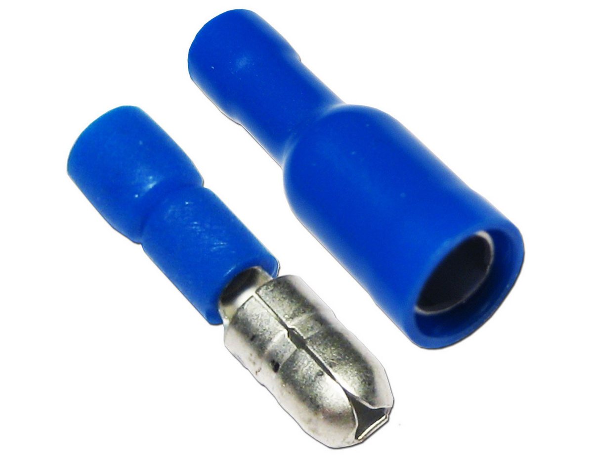 world-trading-net Aderendhülsen 100 Paar Rundsteckverbinder blau Kabel 1,5-2,5mm² von world-trading-net