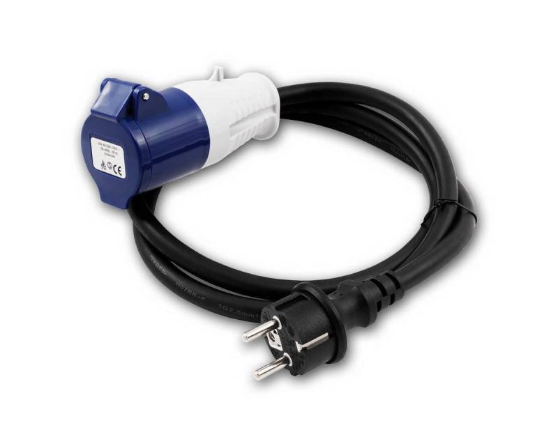 world-trading-net Schuko-Stecker Adapterleitung 1,5m Schuko-Stecker -> CEE-Kupplung von world-trading-net