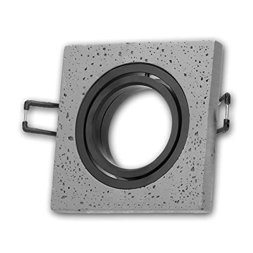 world-trading-net - Einbaurahmen HALISI in Beton-Optik, eckig und 30° schwenkbar, für Leuchtmittel MR16/GU10 bis max. 50W von world-trading-net