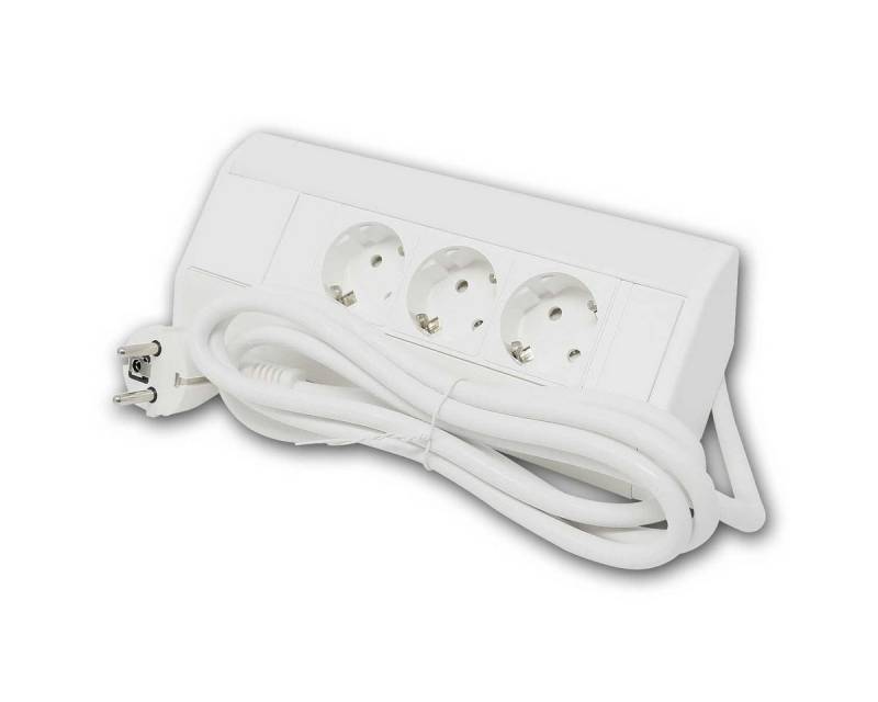 world-trading-net Steckdose 3-fach Ecksteckdose weiß, 1,8m Kabel mit Stecker von world-trading-net
