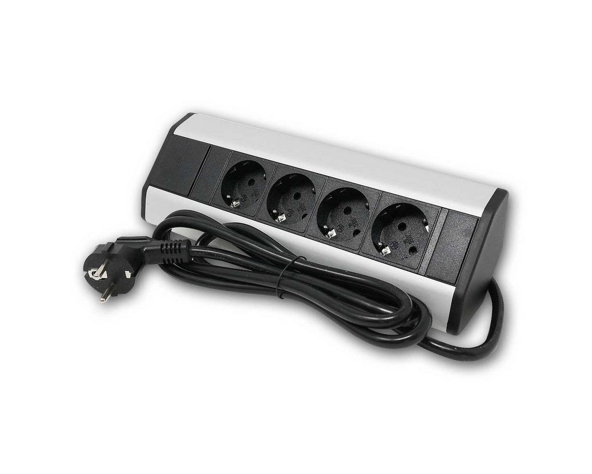 world-trading-net F-Stecker 4-fach Ecksteckdose si/sw 1,8m Kabel mit Stecker von world-trading-net