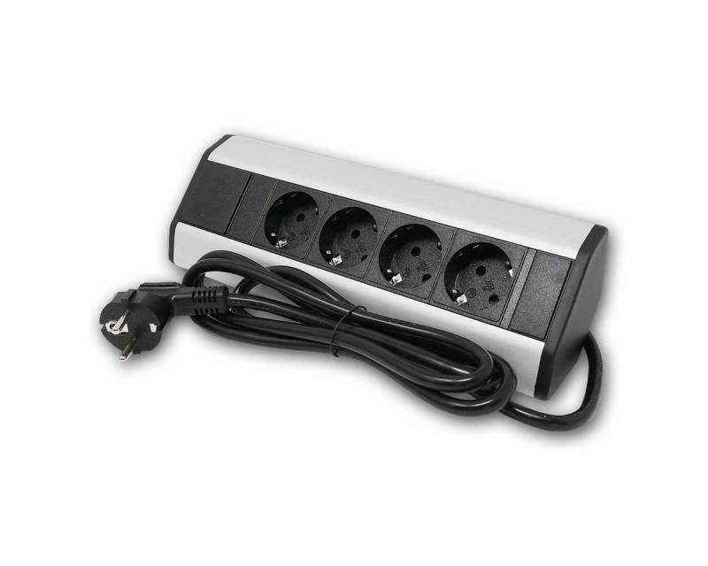 world-trading-net Steckdose 4-fach Ecksteckdose si/sw 1,8m Kabel mit Stecker von world-trading-net