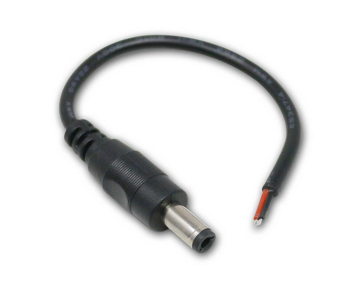world-trading-net F-Stecker 5er Pack DC-Stecker 5,5x2,1mm, schwarz, 15cm Kabel von world-trading-net