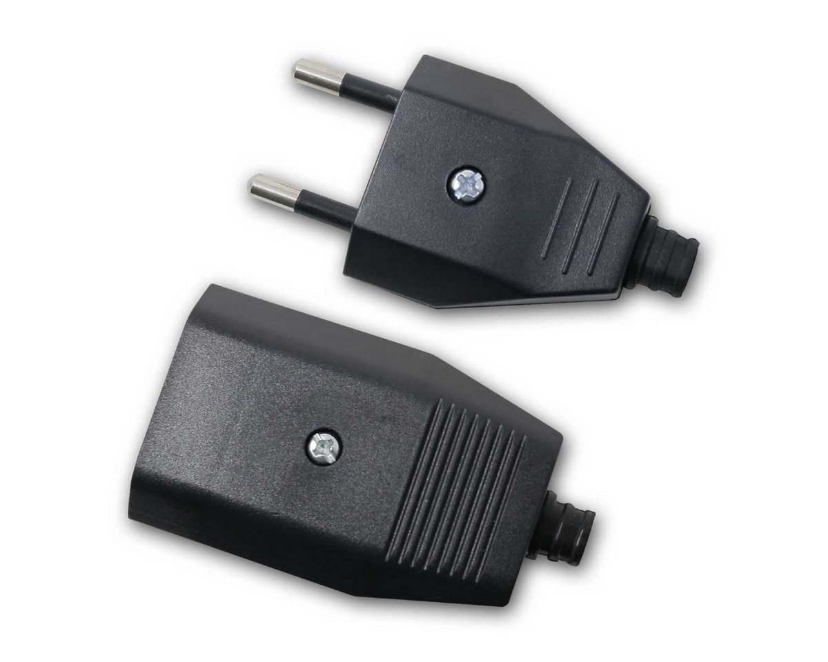 world-trading-net F-Stecker 5x Set Euro-Stecker & Kupplung, schwarz, Schrauban von world-trading-net