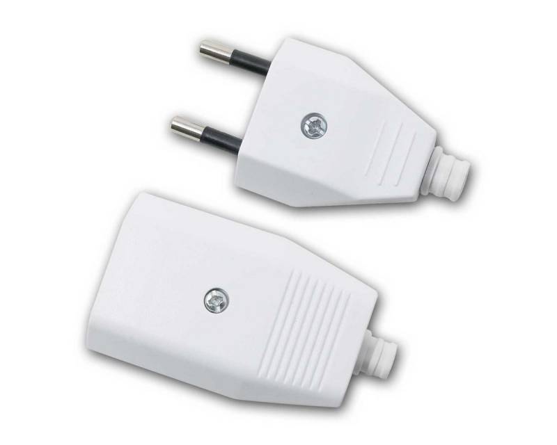 world-trading-net F-Stecker 5x Set Euro-Stecker & Kupplung, weiß, Schrauban von world-trading-net