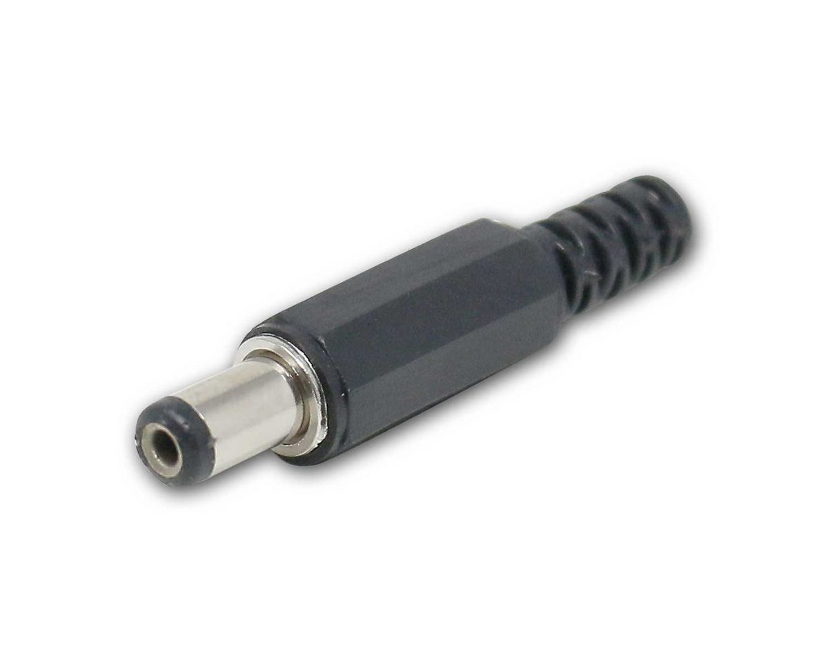 world-trading-net F-Stecker DC-Stecker 2,1x5,5mm, Schaftlänge 9mm, Knickschutz von world-trading-net