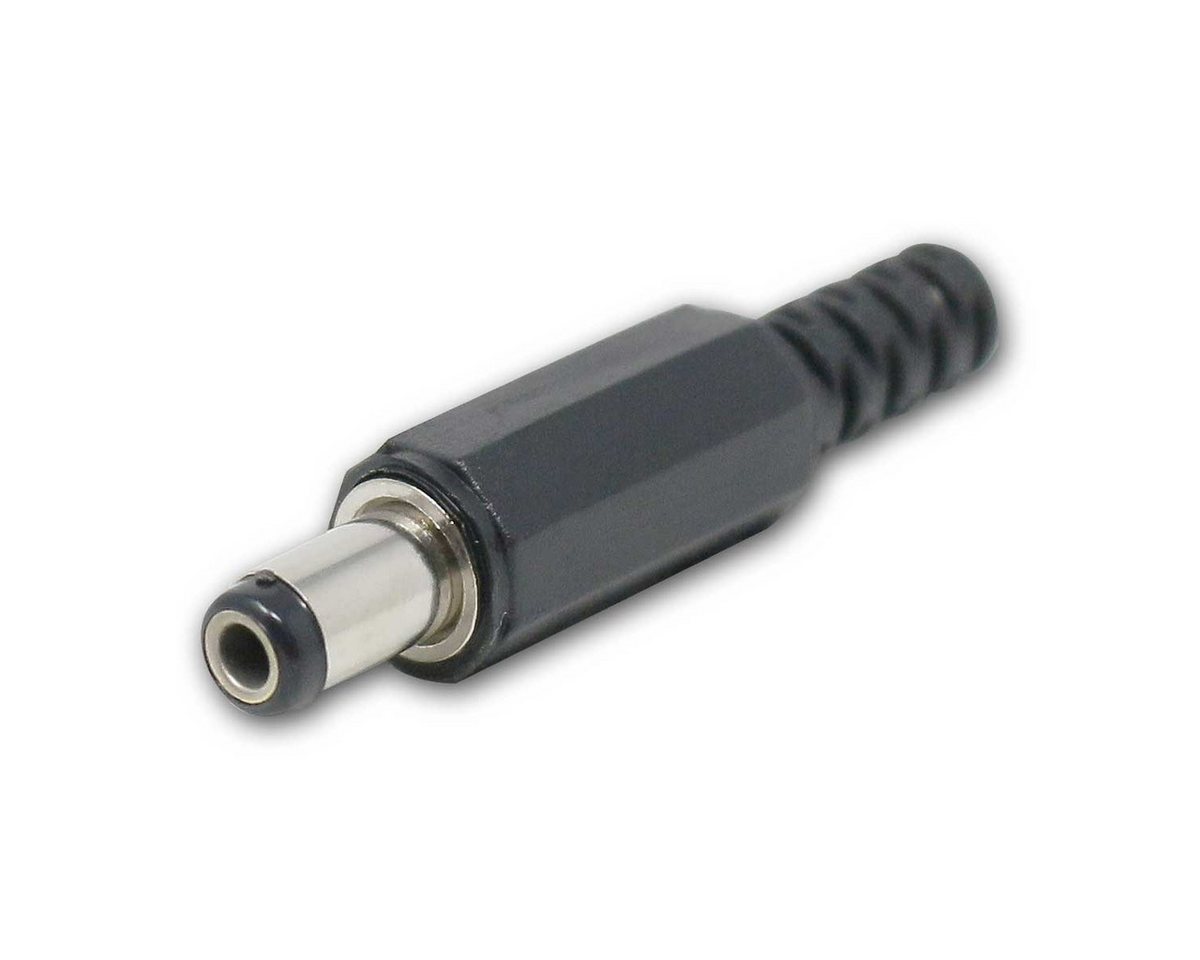 world-trading-net F-Stecker DC-Stecker 2,5x5,5mm, Schaftlänge 9mm, Knickschutz von world-trading-net