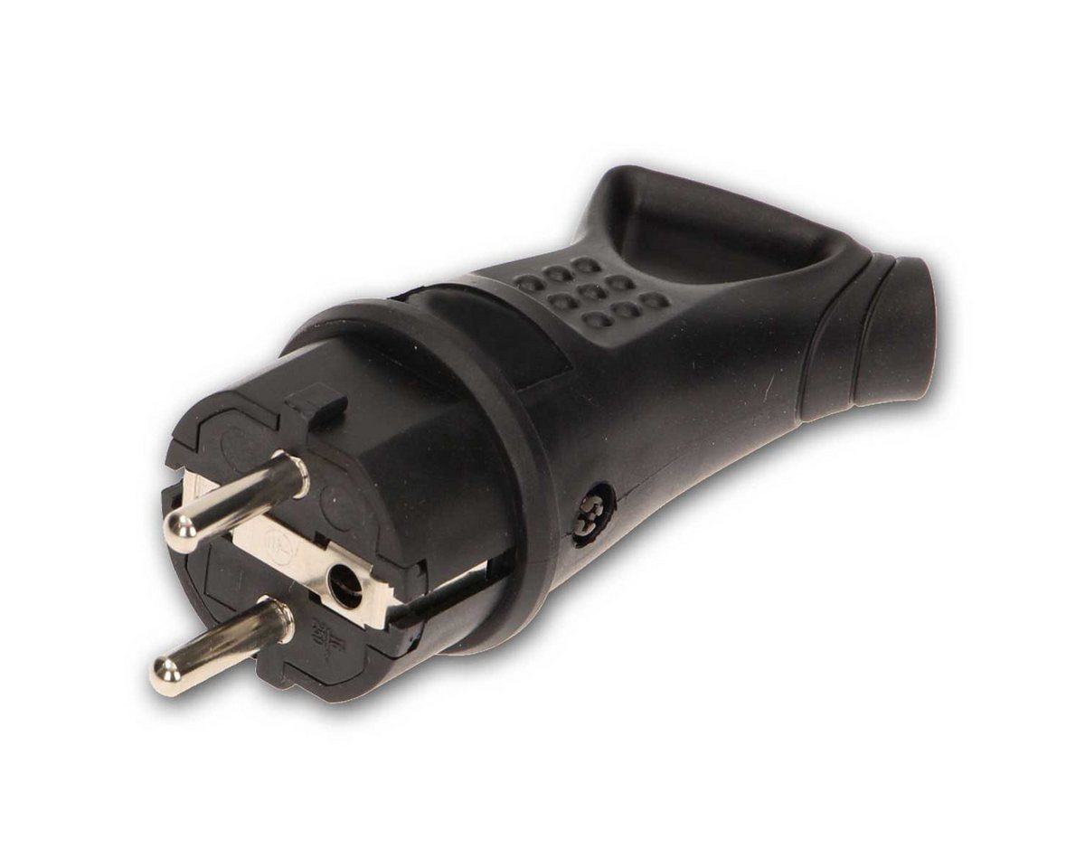 world-trading-net F-Stecker Gummi-Stecker Schutzkon. 16A, IP44, Handgriff 2P+Z von world-trading-net