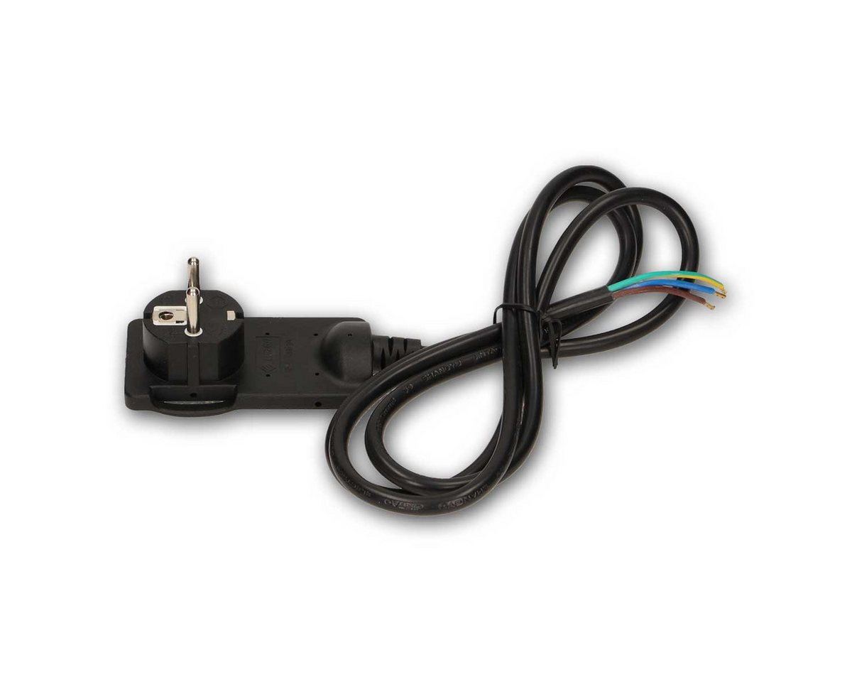 world-trading-net F-Stecker Schutzkontakt-Stecker WTN-FlatPlug schw 1,5m Kabel von world-trading-net