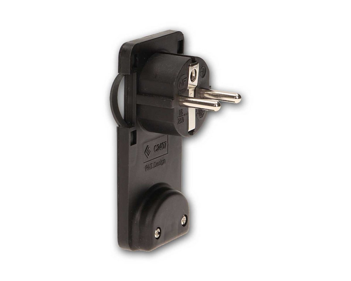 world-trading-net F-Stecker Schutzkontakt-Stecker WTN-FlatPlug schwar 230V/16A von world-trading-net