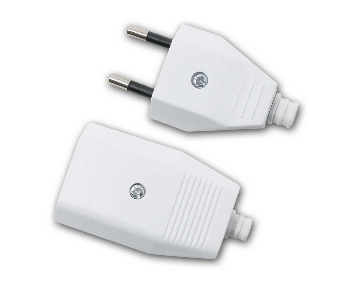 world-trading-net F-Stecker Set Euro-Stecker & Kupplung, weiß, Schraubanschlus von world-trading-net