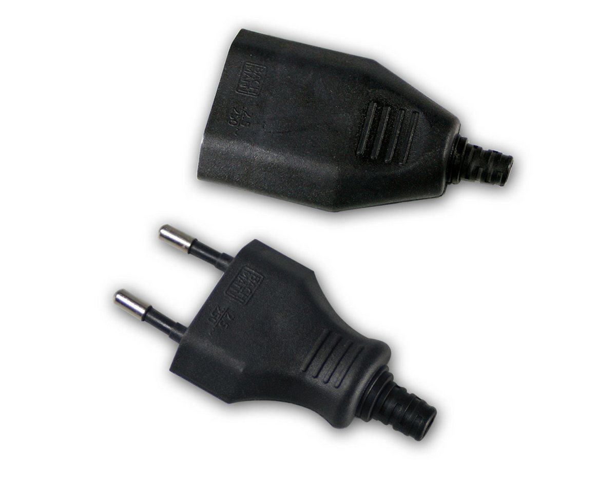 world-trading-net F-Stecker Set Europa-Kupplung & Stecker, schwarz, 250V/2,5A von world-trading-net