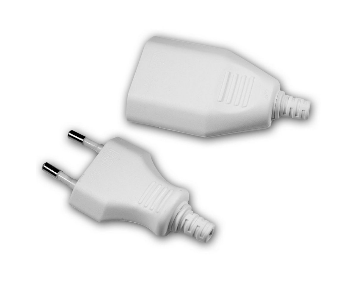 world-trading-net F-Stecker Set Europa-Kupplung & Stecker, weiß, 250V/2,5A von world-trading-net