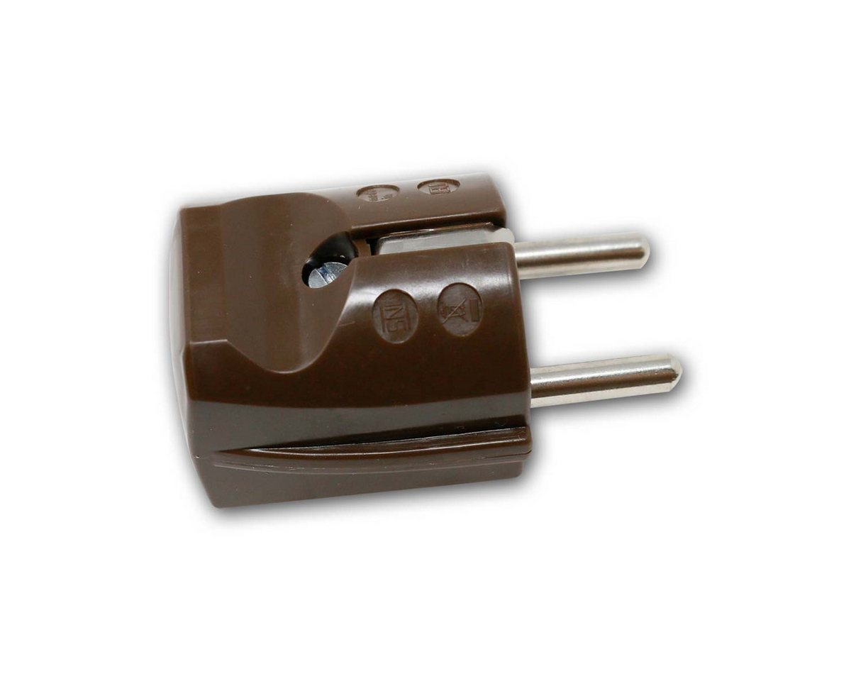 world-trading-net F-Stecker Standard Stecker braun mit Schutzkontakt, 250V/16A von world-trading-net