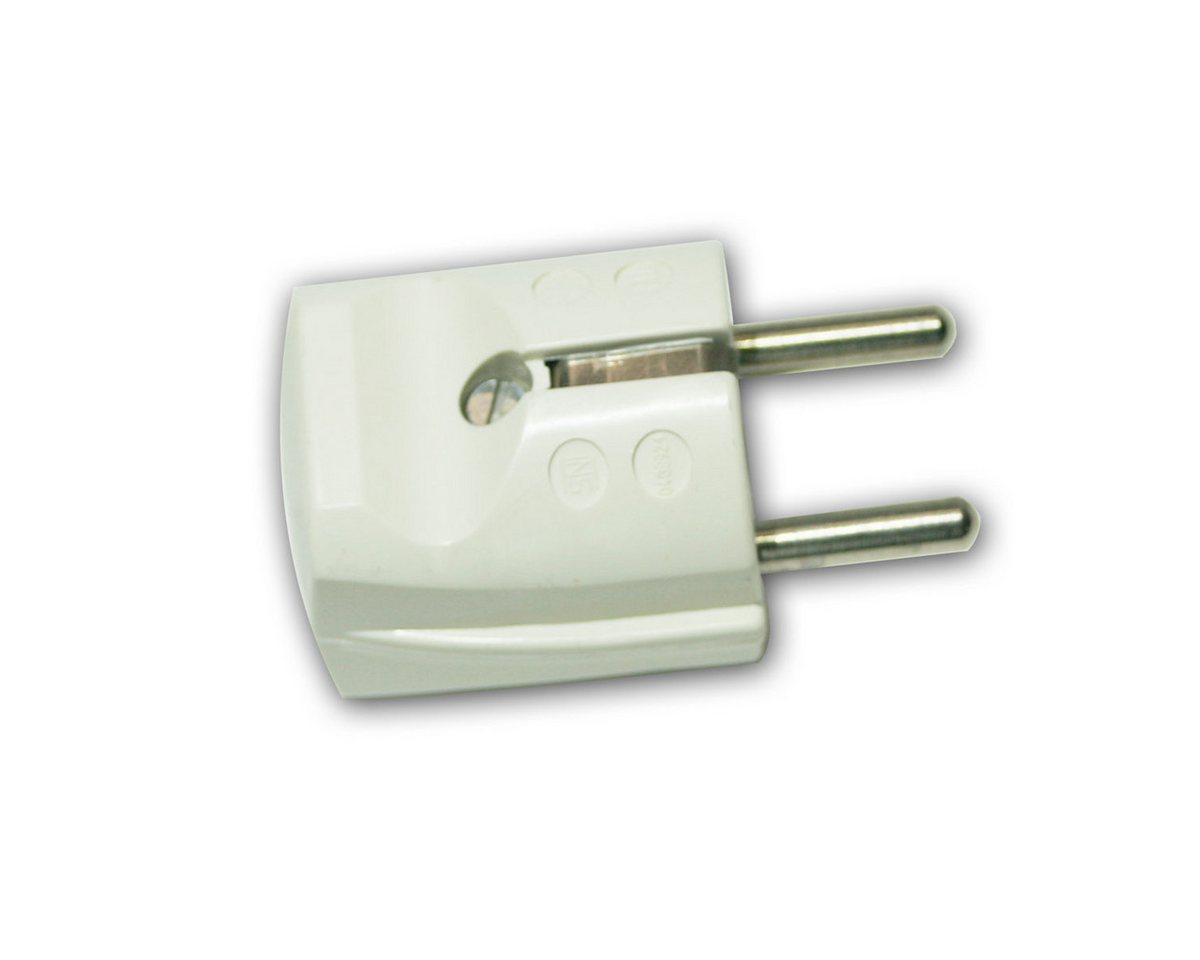world-trading-net F-Stecker Standard Stecker weiß mit Schutzkontakt, 250V/16A von world-trading-net