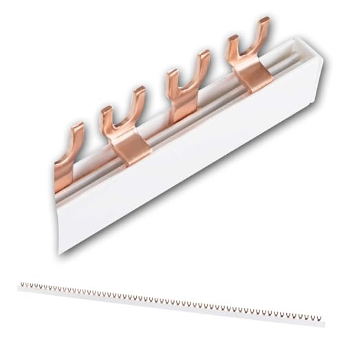 world-trading-net - Gabel-Sammelschiene aus Kupfer, 2-polig, 28 Module, Länge 1013mm, Querschnitt 13,5mm², Spannung 230/400V AC, Strom 63A von world-trading-net