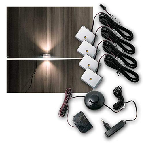world-trading-net - LED Glasbodenbeleuchtung Clip-3D im 2er Set, silber, Leuchtfarbe kaltweiß, inklusive Netzteil world-trading-net - LED Glasbodenbeleuchtung Clip-3D im 2er Set, silber, Leuchtfarbe kaltweiß, inklusive Netzteil von world-trading-net