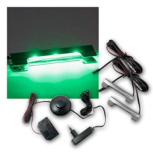 world-trading-net - LED Glasbodenbeleuchtung Clip-3D im 6er Set, Leuchtfarbe grün, inklusive Netzteil von world-trading-net
