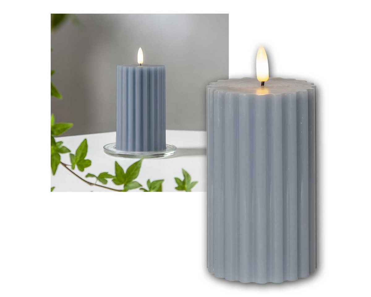 world-trading-net LED Stripe 2x LED Stumpenkerze STRIPE blau, 3D Flamme & Timer world-trading-net LED Stripe 2x LED Stumpenkerze STRIPE blau, 3D Flamme & Timer von world-trading-net