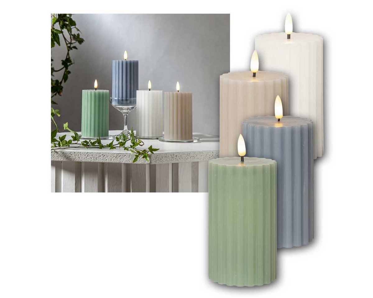 world-trading-net LED Stripe 4er Set LED Stumpenkerze STRIPE ws/bg/gr/bl, Timer world-trading-net LED Stripe 4er Set LED Stumpenkerze STRIPE ws/bg/gr/bl, Timer von world-trading-net