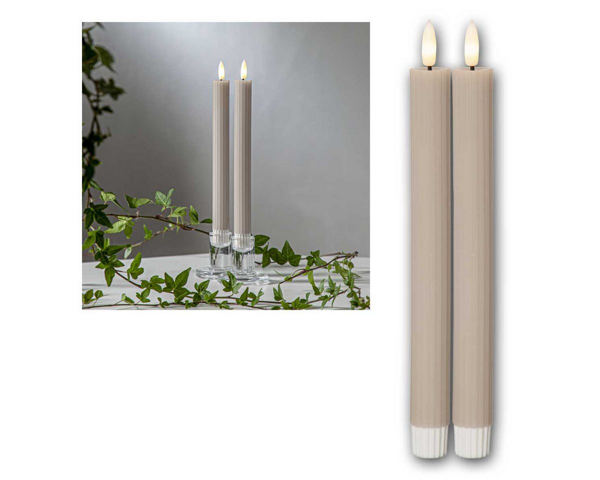 world-trading-net LED Stripe LED Stabkerzen STRIPE 4er Set bg 3D Flamme & Timer world-trading-net LED Stripe LED Stabkerzen STRIPE 4er Set bg 3D Flamme & Timer von world-trading-net