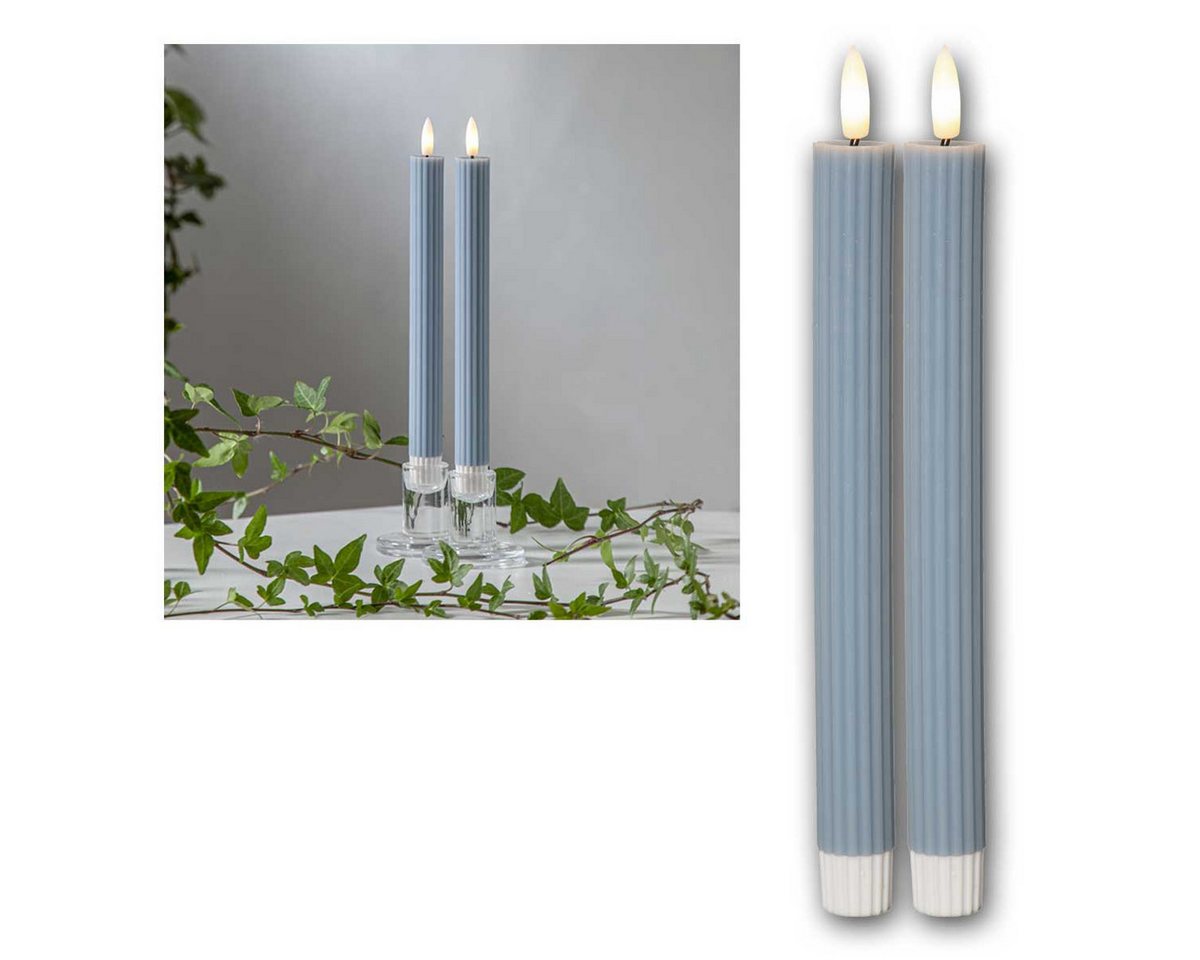 world-trading-net LED Stripe LED Stabkerzen STRIPE 4er Set bl 3D Flamme & Timer world-trading-net LED Stripe LED Stabkerzen STRIPE 4er Set bl 3D Flamme & Timer von world-trading-net