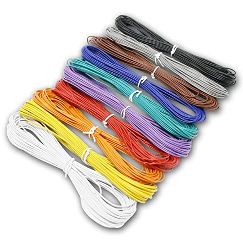 world-trading-net - Litzen Set in 10 Farben, je 10m, Leiterquerschnitt 0,25mm², mit PE Isolierung, Aufbau mit 8x0,2mm Kupferdraht von world-trading-net