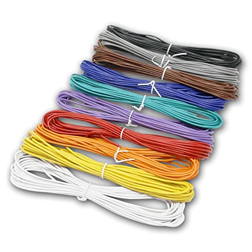 world-trading-net - Litzen Set in 10 Farben, je 5m, Leiterquerschnitt 0,5mm², mit PE Isolierung, Aufbau mit 16x0,2mm Kupferdraht von world-trading-net