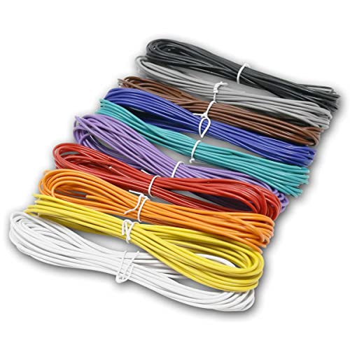 world-trading-net - Litzen Set in 10 Farben, je 5m, Leiterquerschnitt 0,75mm², mit PE Isolierung, Aufbau mit 24x0,2mm Kupferdraht von world-trading-net