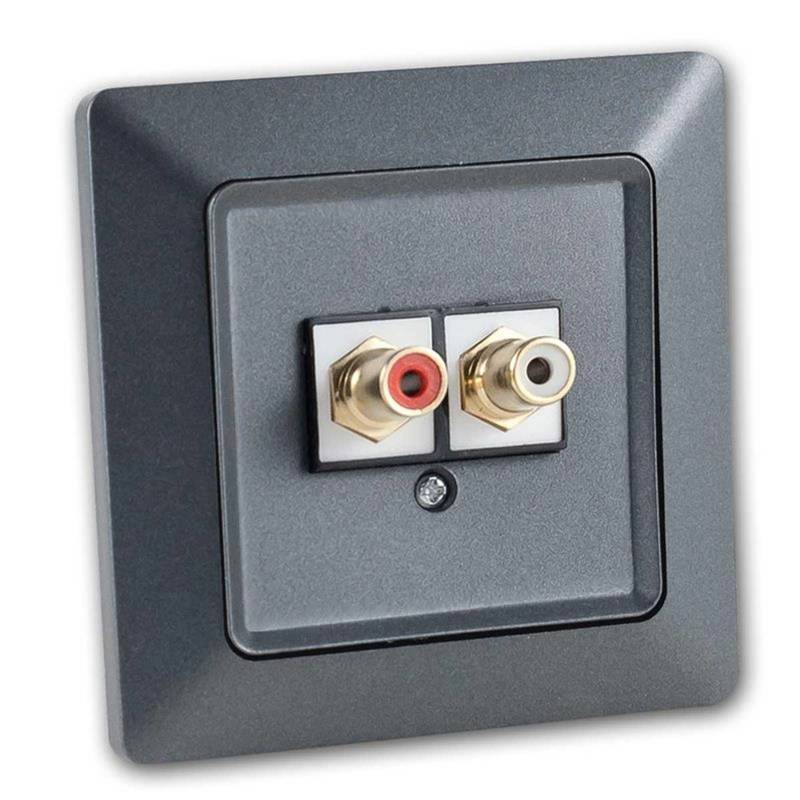 world-trading-net MILOS Cinch Dose Anthrazit Unterputz RCA Weißrot von world-trading-net