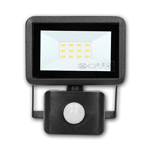 world-trading-net - Mini LED Fluter BULLED PIR 10W, LED Highpower Strahler mit Bewegungssensor, für Innen und Außen von world-trading-net