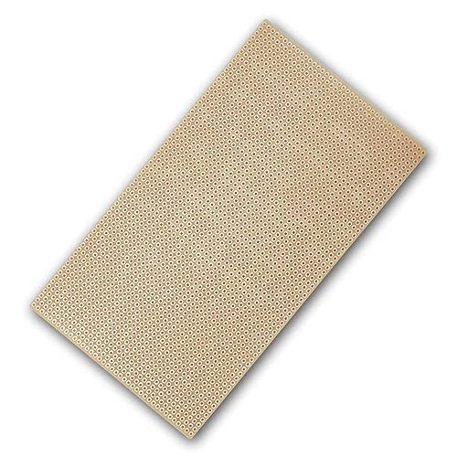 world-trading-net - Platine Hartpapier 100x160mm, Rastermaß 2,54mm, Lochraster, einseitige Kupfer-Auflage (35µm), ideal für Elektronikprojekte von world-trading-net