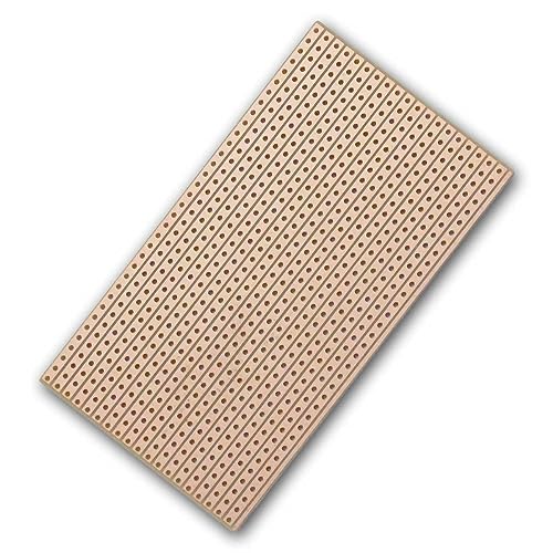 world-trading-net - Platine Hartpapier 90x50mm, Rastermaß 2,54mm Streifenraster, einseitige Kupfer-Auflage (35 µm), ideal für Elektronikprojekte von world-trading-net