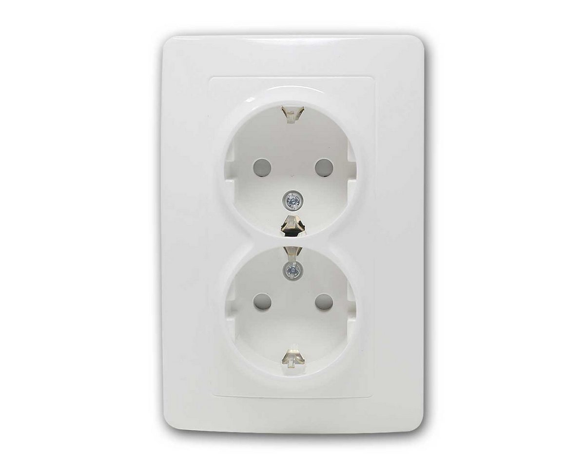 world-trading-net Schuko-Stecker EKONOMIK 2-fach Schuko-Steckdose, weiß, 250V~/16A world-trading-net Schuko-Stecker EKONOMIK 2-fach Schuko-Steckdose, weiß, 250V~/16A von world-trading-net