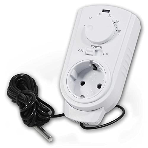 world-trading-net - Steckdosen-Thermostat, mit Außenfühler, für Heiz- oder Klimageräte, Schalttemperatur 5-30°C, AUS/Auto, 230V, max. 3500W world-trading-net - Steckdosen-Thermostat, mit Außenfühler, für Heiz- oder Klimageräte, Schalttemperatur 5-30°C, AUS/Auto, 230V, max. 3500W von world-trading-net
