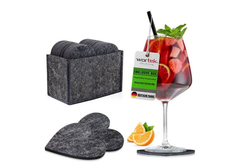 wortek Getränkeuntersetzer Filz-Untersetzer Herz für Gläser 10er Set + Box, Zubehör für Tisch & Gläser, Set, 10-tlg., waschbare Getränke Glasuntersetzer Gläser, Tischuntersetzer Filz 10 cm wortek Getränkeuntersetzer Filz-Untersetzer Herz für Gläser 10er Set + Box, Zubehör für Tisch & Gläser, Set, 10-tlg., waschbare Getränke Glasuntersetzer Gläser, Tischuntersetzer Filz 10 cm von wortek