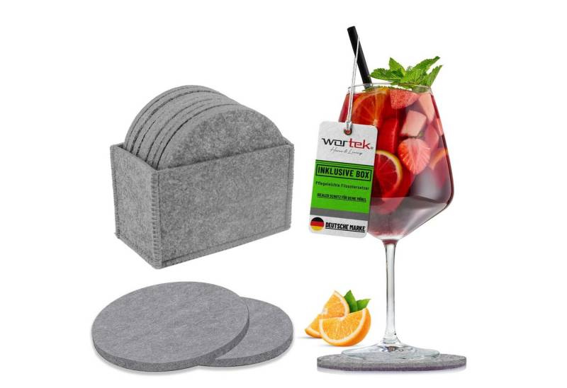 wortek Getränkeuntersetzer Filz-Untersetzer Rund für Gläser 10er Set + Box, Zubehör für Tisch & Gläser, Set, 10-tlg., waschbare Getränke Glasuntersetzer Gläser, Tischuntersetzer Filz 10 cm wortek Getränkeuntersetzer Filz-Untersetzer Rund für Gläser 10er Set + Box, Zubehör für Tisch & Gläser, Set, 10-tlg., waschbare Getränke Glasuntersetzer Gläser, Tischuntersetzer Filz 10 cm von wortek