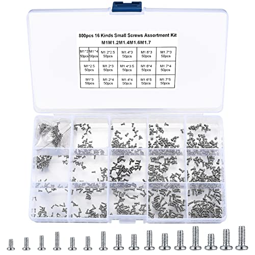 woshilaoDS 800 Stk Mikro Schrauben Set, Mini Schrauben Set, M1 M1.2 M1.4 M1.6 M1.7 Kleine Schrauben Selbstschneidende Schrauben, winziges für Reparatur Brillen Uhren Laptops schrauben woshilaoDS 800 Stk Mikro Schrauben Set, Mini Schrauben Set, M1 M1.2 M1.4 M1.6 M1.7 Kleine Schrauben Selbstschneidende Schrauben, winziges für Reparatur Brillen Uhren Laptops schrauben von woshilaoDS