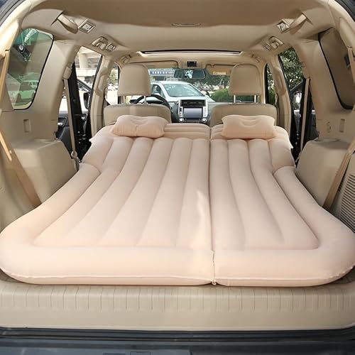 woshisanni Auto Luftmatratze für Mitsubishi Outlander 7 Seats High Configuration 2013-2016, Tragbar Camping Air Bett Aufblasbare Auto Matratze Aufblasbare Matratze für Rücksitz,Beige von woshisanni