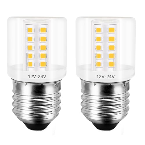 wossluck 12V E27 LED Warmweiss 3W 12V-24V AC/DC 30W Ersatz, für Sonnensystem, Wohnmobil, Boot, 2er Pack von wossluck