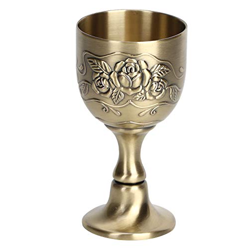 wosume Weinkelch Kupferbecher Rotweinglas Kupferbecher Reines Kupfer Weinglas Gold Weingläser Vintage, Kelch, Metall Textur raffinierte Handwerkskunst Haltbarkeit für zu Hause Rotwein von wosume