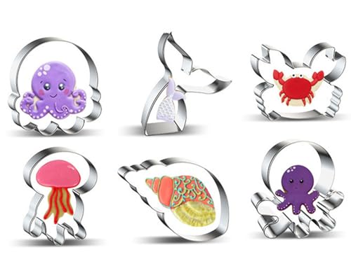 wotoy Ausstechform mit Oktopus, Muschel, Krabbe, Quallen, Fischschwanz, 6-teiliges Set wotoy Ausstechform mit Oktopus, Muschel, Krabbe, Quallen, Fischschwanz, 6-teiliges Set von wotoy