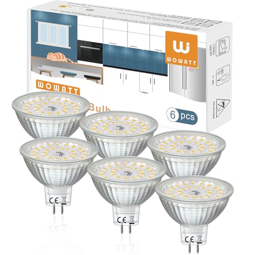 wowatt 8W LED GU5.3 Kaltweiss 5000K Ersatz für 80W Halogen Leuchtmittel MR16 LED AC/DC 12V Birne 720LM Hell Kein Stroboskopeffek GX5.3 Lampe Hohe CRI 92Ra Spot 120° Abstrahwinkel Nicht Dimmbar 6er Set von wowatt