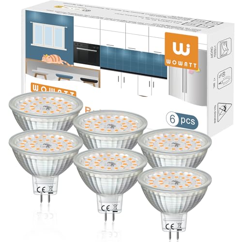 wowatt 8W MR16 LED 12V Warmweiß 2800K Ersatz für 80W Halogen Leuchtmittel LED GU5.3 Lampe 720LM Hell Kein Stroboskopeffek GX5.3 Birne Hohe CRI 92Ra Spot 120° Abstrahwinkel Nicht Dimmbar 6er Set von wowatt